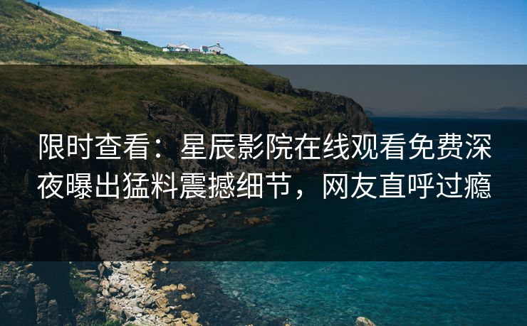 限时查看：星辰影院在线观看免费深夜曝出猛料震撼细节，网友直呼过瘾